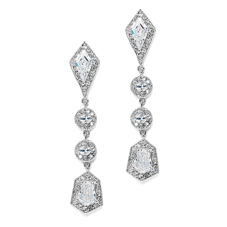 Empress &amp; Noble Cut Cubic Zirconia Bridal Earrings