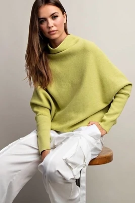 Avocado Mock Neck Relaxed Fit Sweater 