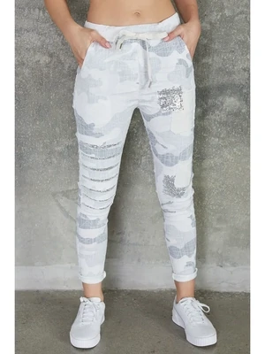 Pencil Sketch Camouflage Sequin Patch Jogger