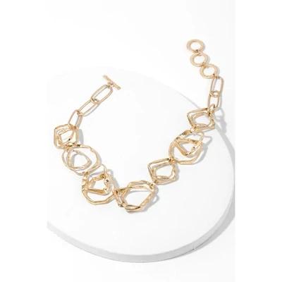 Gold Plated Hand Hewn Links Chain Necklace