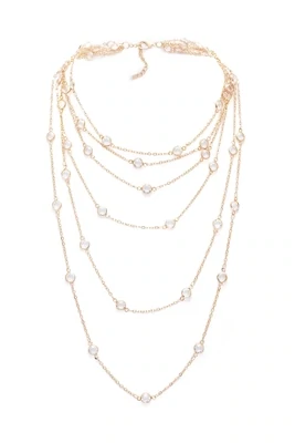 Brass Multi Layer Glass Bead Necklace