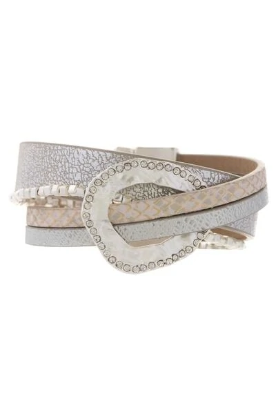 Sliver Plate Vegan Leather/Real Leather Bracelet