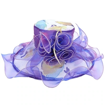 Lavender Tea Party Floral Organza Hat