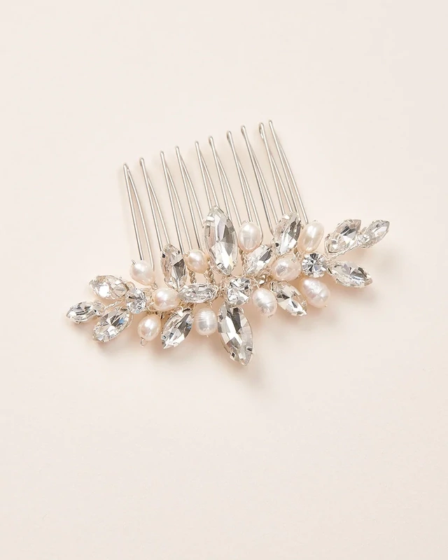 Freshwater Pearl/Crystal  Classic Hair Comb