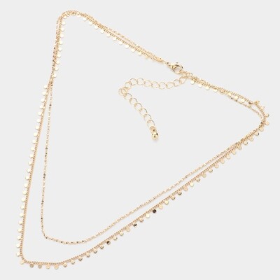 Double Layered Metal Bubble Chain Necklace