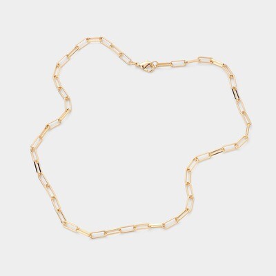 Gold Dipped Brass Metal Chain Link Necklace
