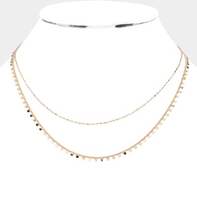 Double Layered Metal Bubble Chain Necklace