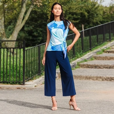 Water Splash Cap Sleeve Side Tie Top