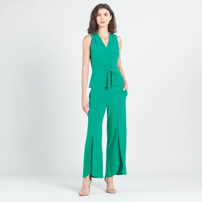 Emerald Front Slit Ankle Petal Pant