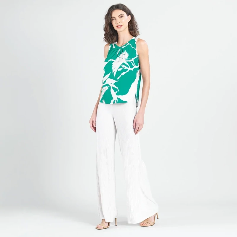 Floral Branch U-Neck Curved Hi-Low Tank