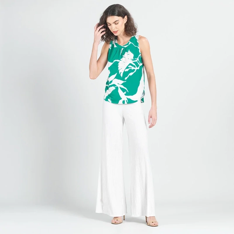 Floral Branch U-Neck Curved Hi-Low Tank