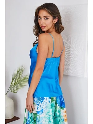 Italian Adjustable Spaghetti Strap Cowl Front Cami