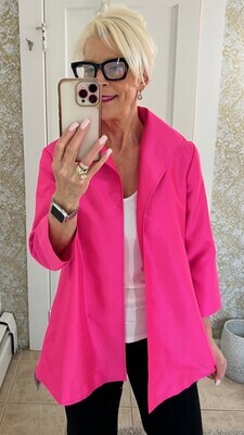 Solid Hot Pink Swing Style Jacket