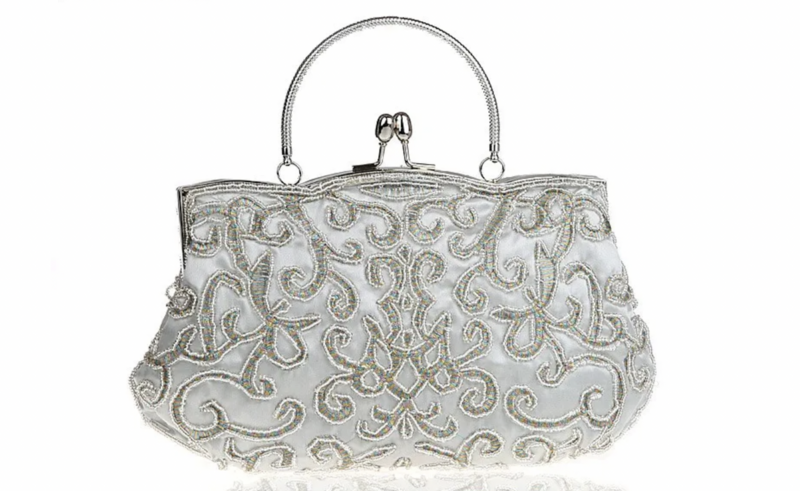 Vintage Scroll Beaded Handbag