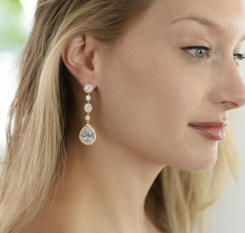 AAA Cubic Zirconia Pear Drop Formal Earring