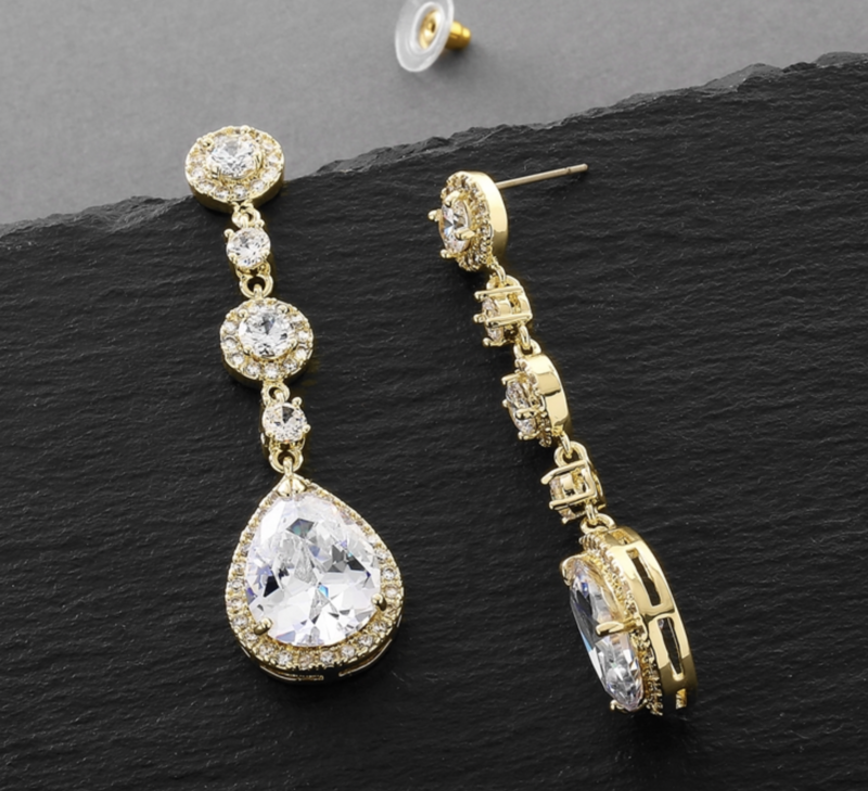 AAA Cubic Zirconia Pear Drop Formal Earring