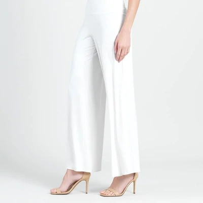 Ivory Crushed Silk Knit Palazzo Pant