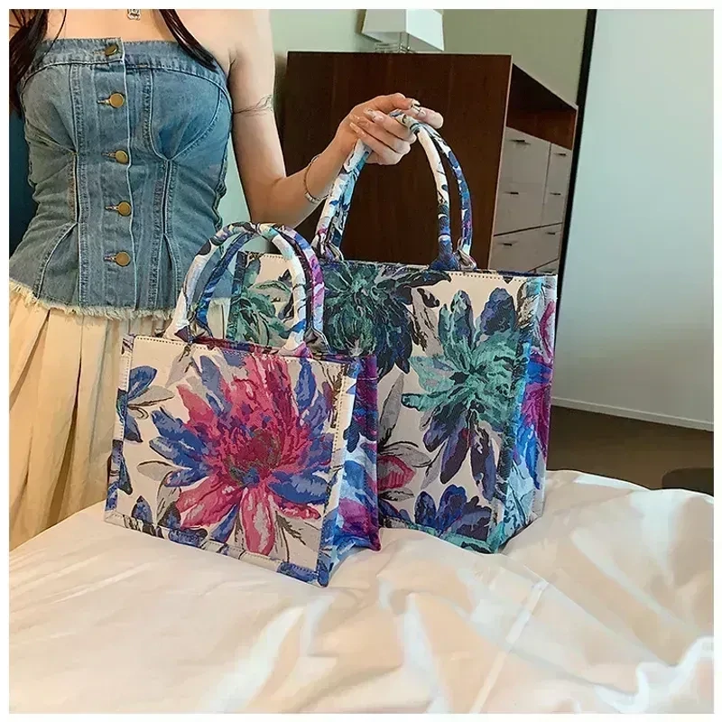 Designer Look Large Multi Floral Print Handbag