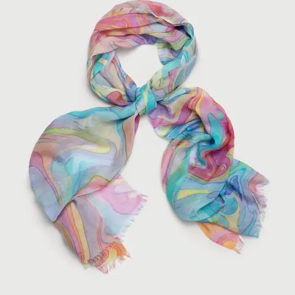 Multicolored Marbled Scarf 