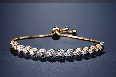Gold Marquise CZ Adjustable Bracelet