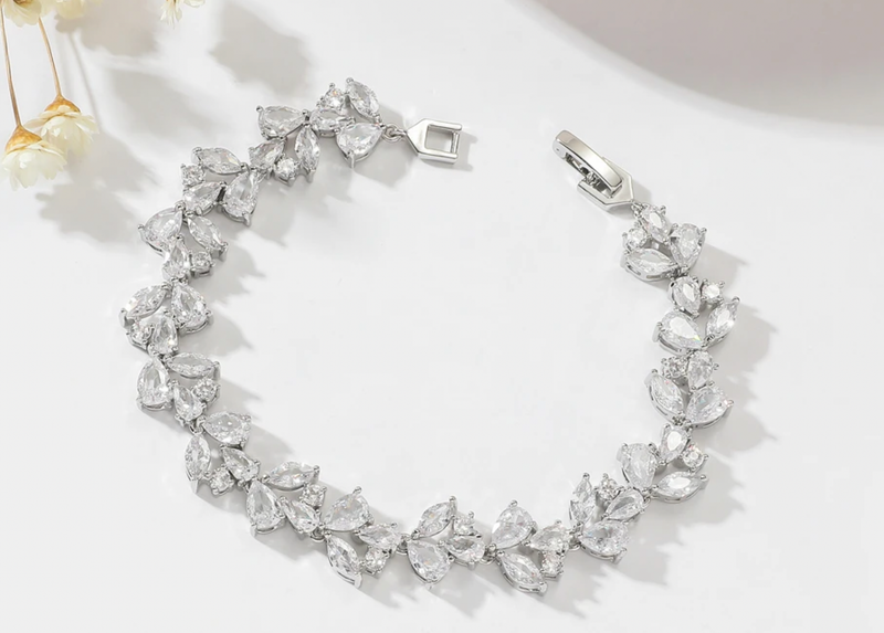 AAA Cubic Zirconia Multi Botanical Shape Bracelet