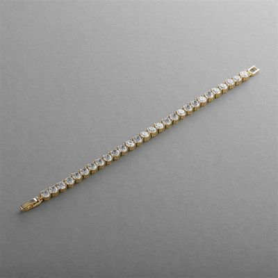 14K Gold Plated Petite Size Cubic Zirconia Tennis Bracelet