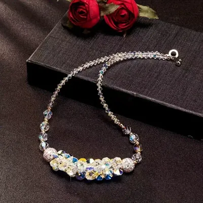 Beautiful Austrian Crystal Cluster Center Necklace Beautiful Austrian Crystal Cluster Center Necklace