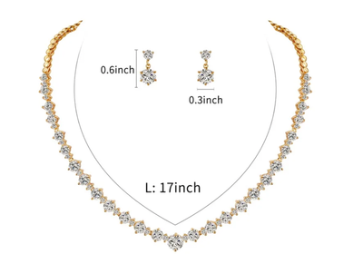Gold Plated AAA Cubic Zirconia Collar Formal Set