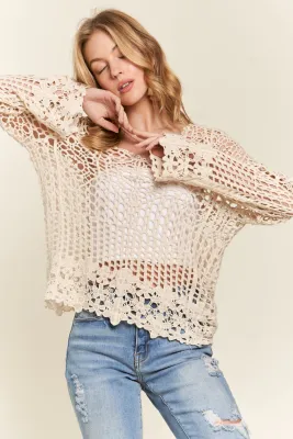 Beautiful Beige Crochet Top