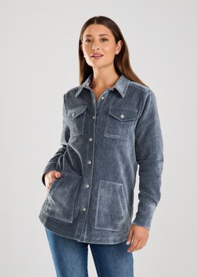 FDJ Gorgeous Steal Blue Velvet Shacket