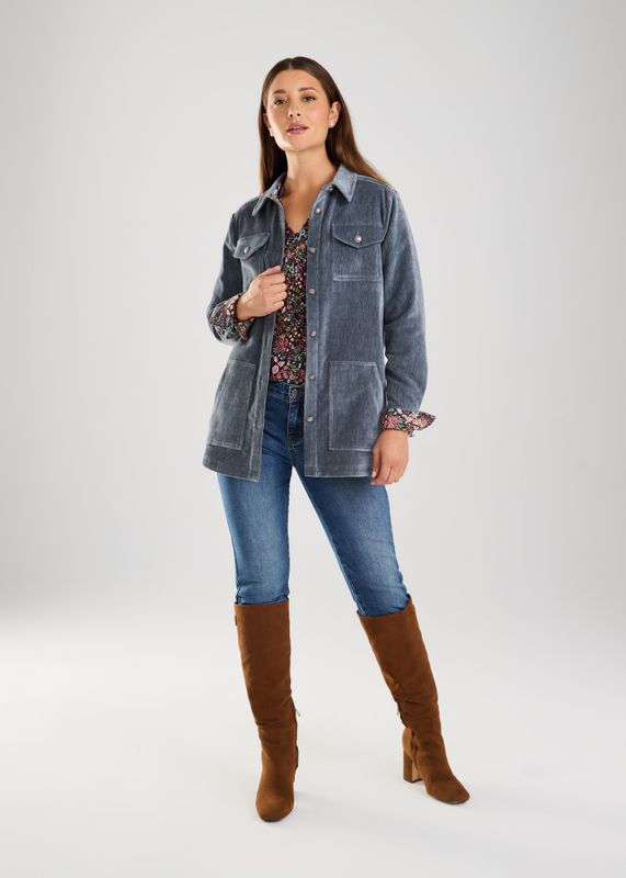 FDJ  Gorgeous Steal Blue Velvet Shacket