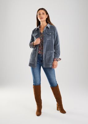 FDJ  Gorgeous Steal Blue Velvet Shacket
