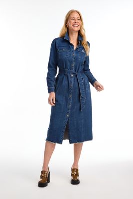 FDJ Midi Denim Dress/Duster with Belt