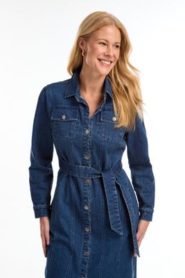 FDJ Midi Denim Dress/Duster with Belt