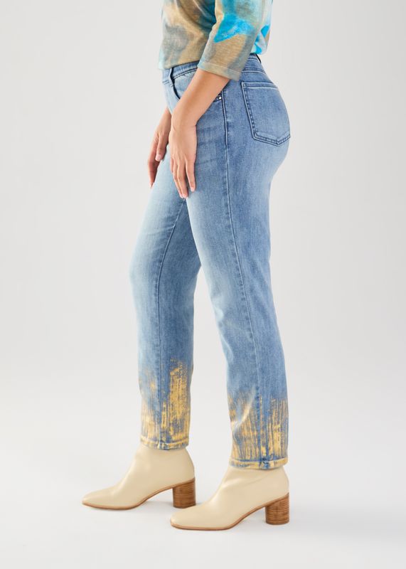 FDJ Pull On Denim with Gold Foil Detail Bottom