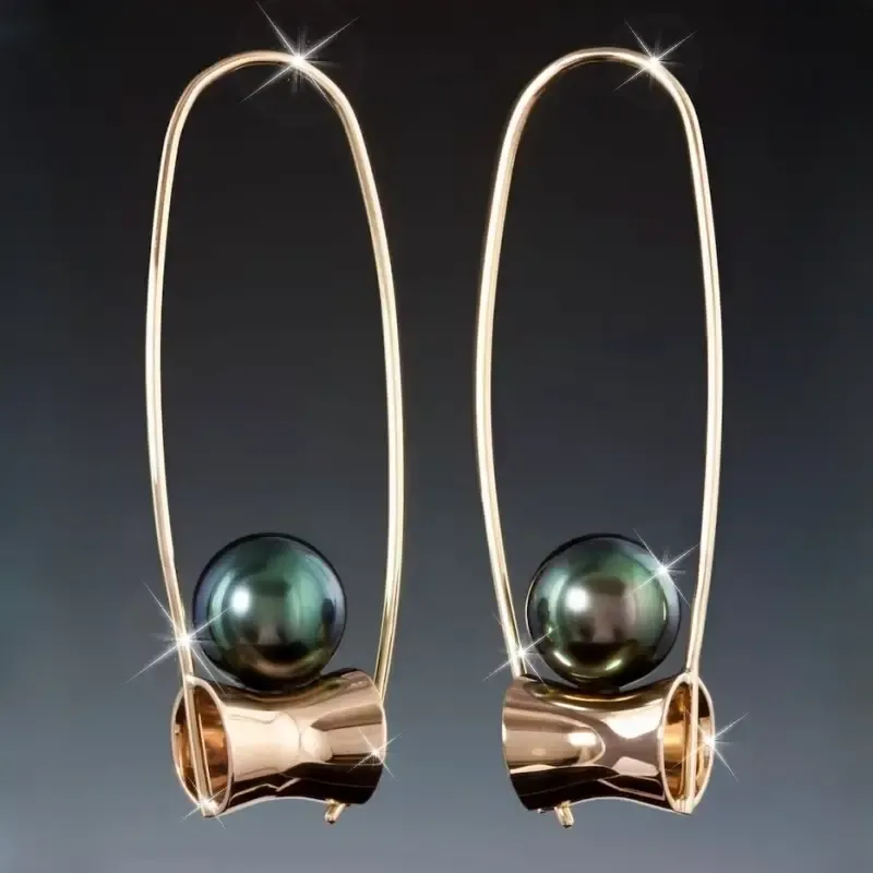 Black Tahitian Pearl Earrings