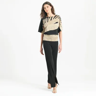 Safari Patch Dolman Half Sleeve Top