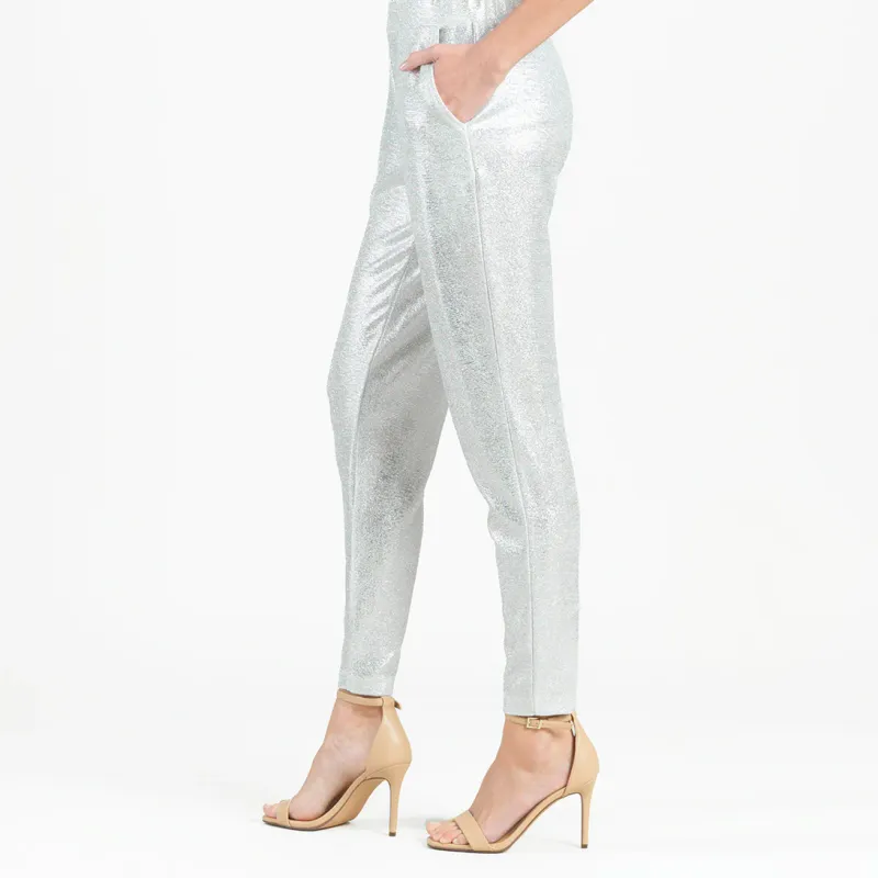 Silver Glitter Foil - Jogger Pocket Pant