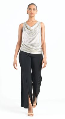 Champagne Shimmer Lightweight Cowl Neck Tank