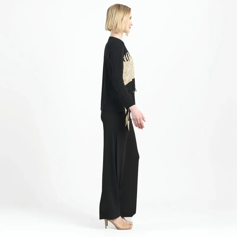Safari Patch Blouson Overlay Side Tie Detail Top