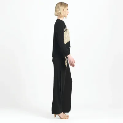 Safari Patch Blouson Overlay Side Tie Detail Top
