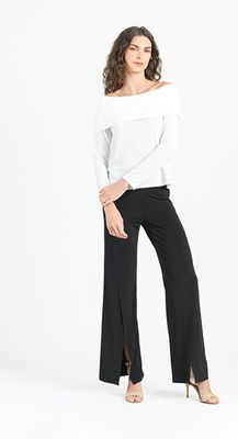 Ivory Cozy Knit Ruched Off The Shoulder Sweater