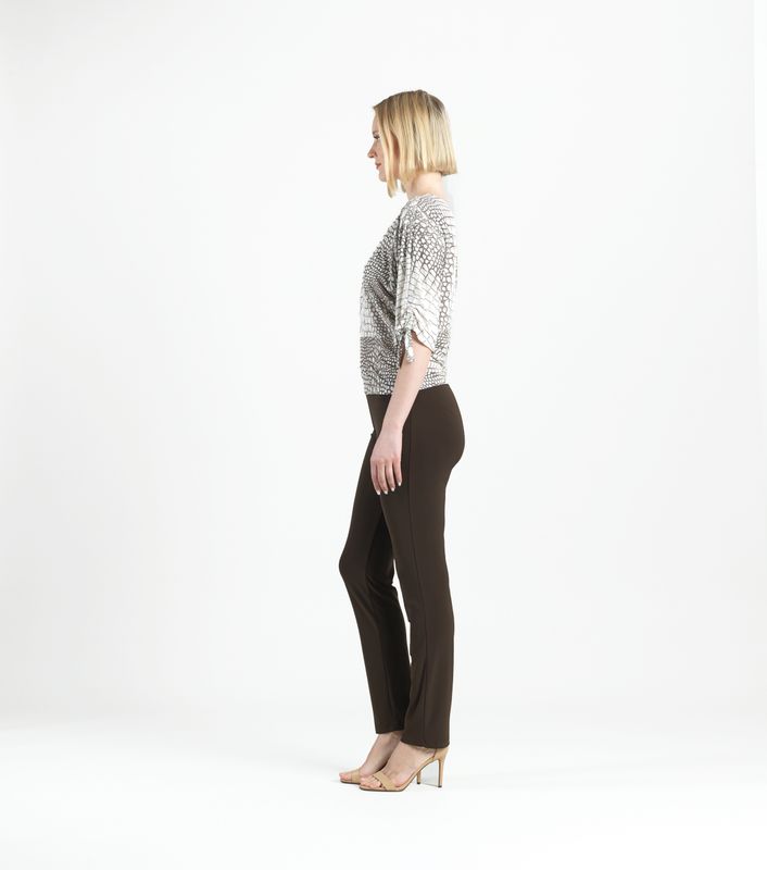 Shimmer Croc Print Top/PullTie Cuff Detail