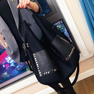 Black Large Capacity Shoulder Bag