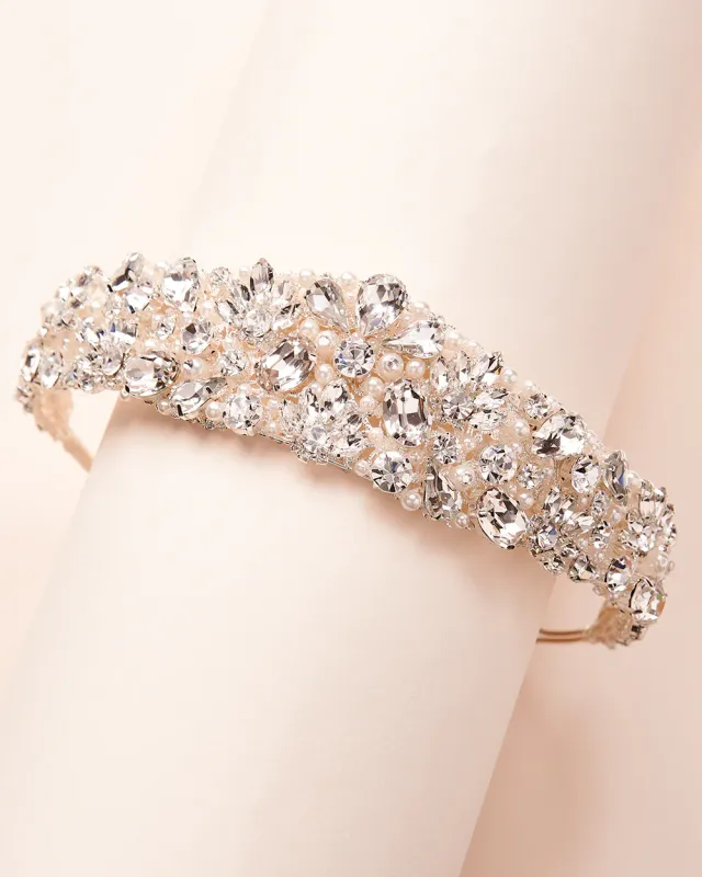 Breathtaking Silver Pearl/Crystal Crown