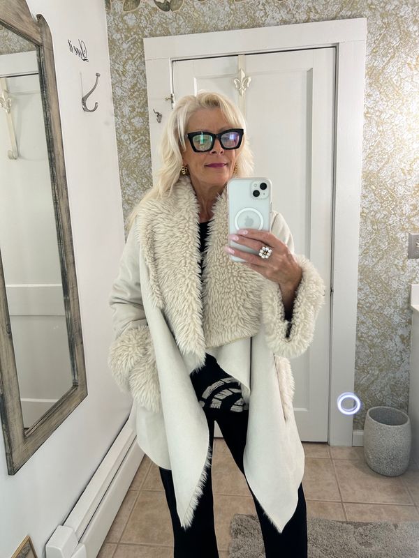 Catherine Lillywhite&#39;s Italian Beige Sherpa Coat