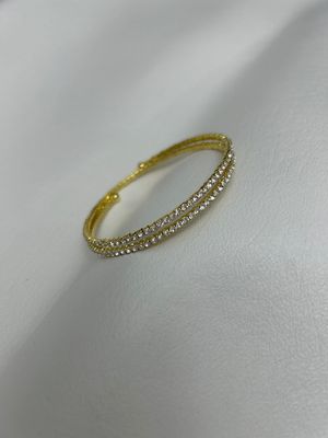 Gold 2 Row Rhinestone Coil Bracelet