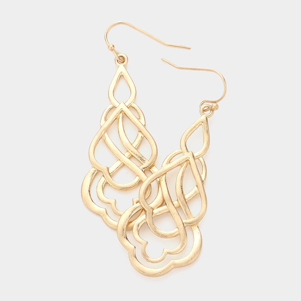 Abstract Intertwining Metal Dangle Earrings