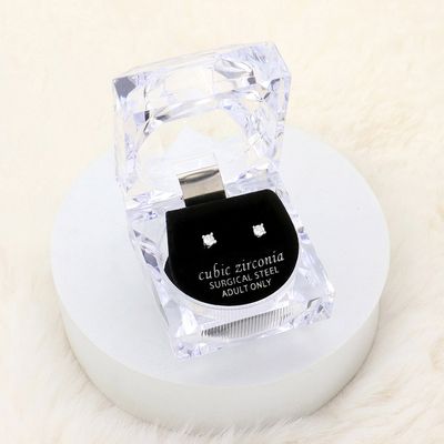 Small Round Cut Cubic Zirconia CZ Stud Earrings
