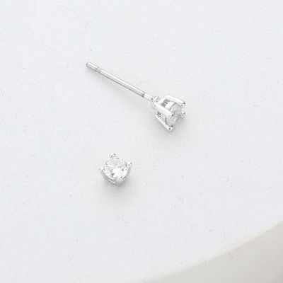 Small Round Cut Cubic Zirconia CZ Stud Earrings
